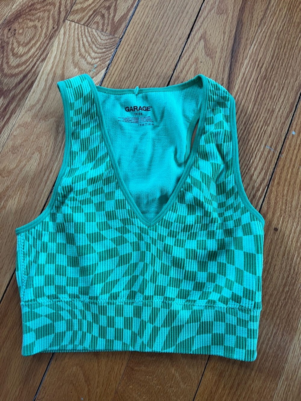 Garage Teal Ribbed Tank Top